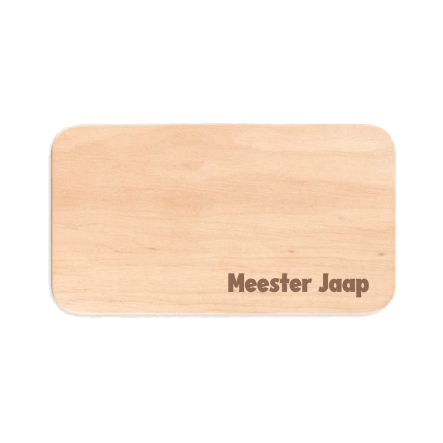 houten broodplank met naam gravure meester jaap