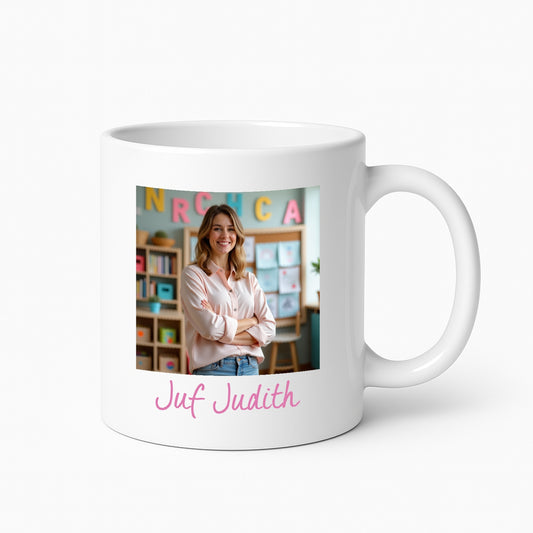 Mok met foto en tekst