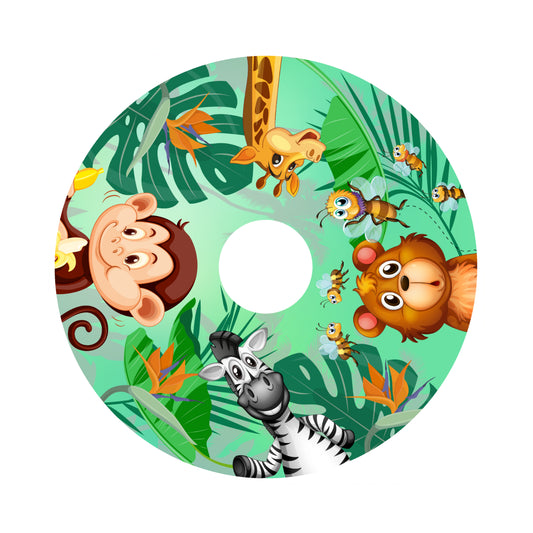 Sticker met jungle-dieren voor spaakbeschermer van een rolstoel