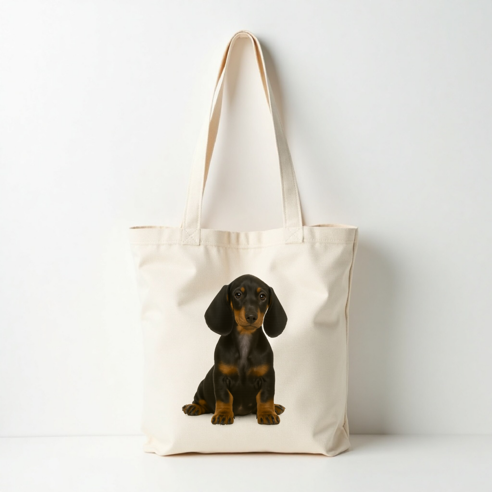 Tote bag met kaninchen teckel print – cadeau voor hondenliefhebber
