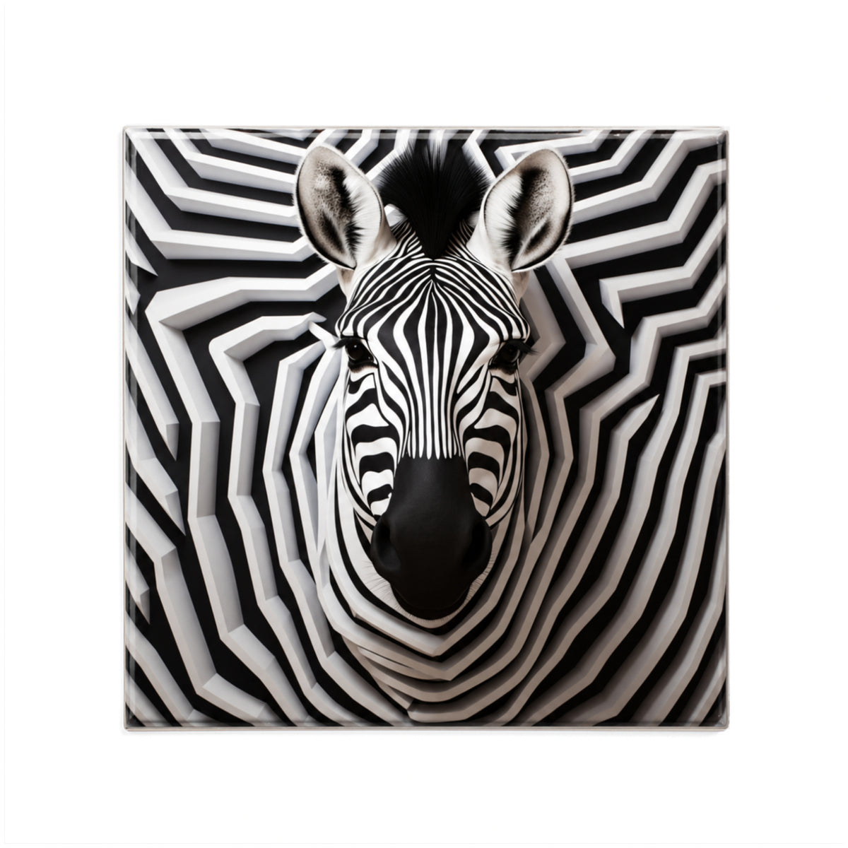 Keramisch tegeltje optische illusie Zebra — 11×11 cm