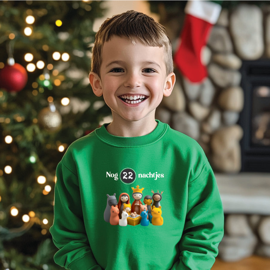 Kerstmis aftel sweater met krijtje