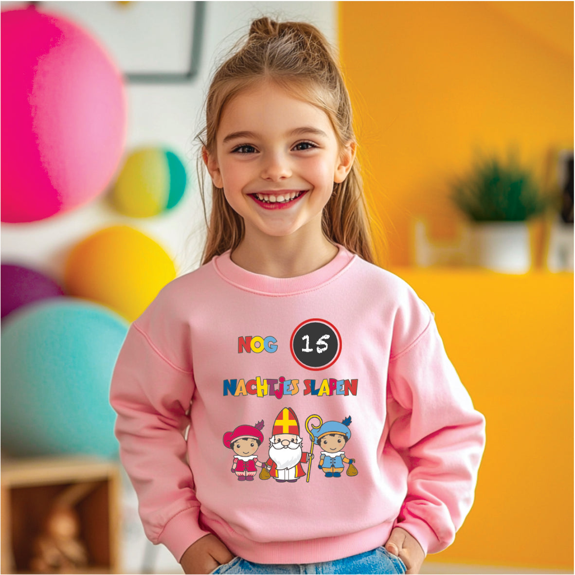 meisje met aftelsweater sinterklaas