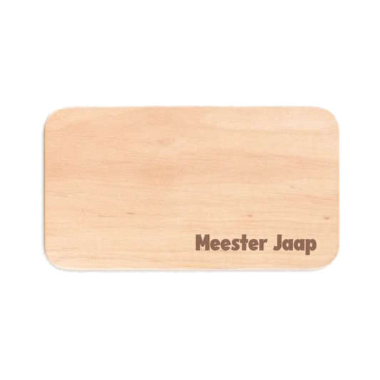 houten broodplank met naam gravure meester jaap
