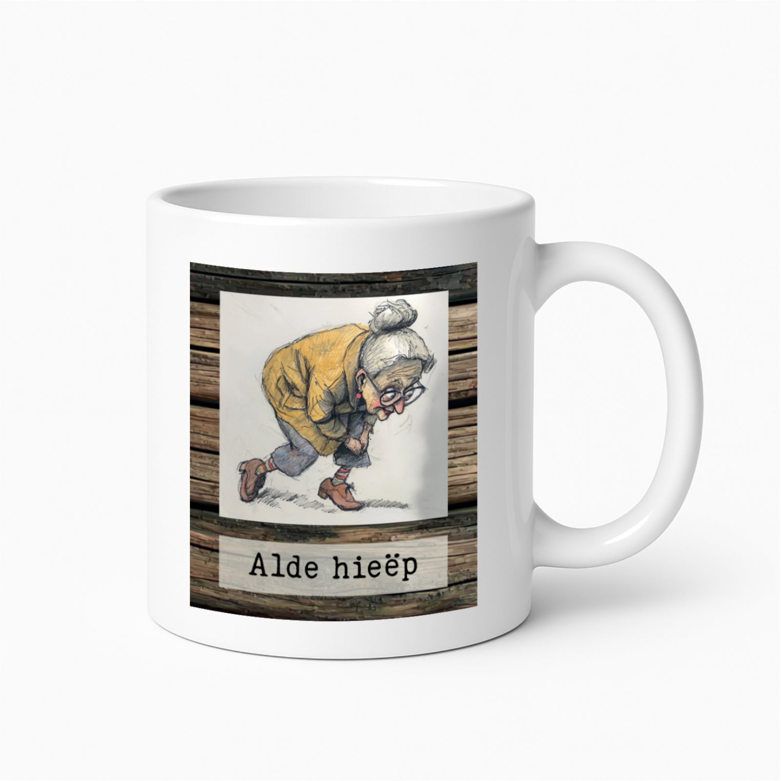 Mok 'Alde Hieëp' (Oude vrouw) uit de Venloos laesplenkske serie