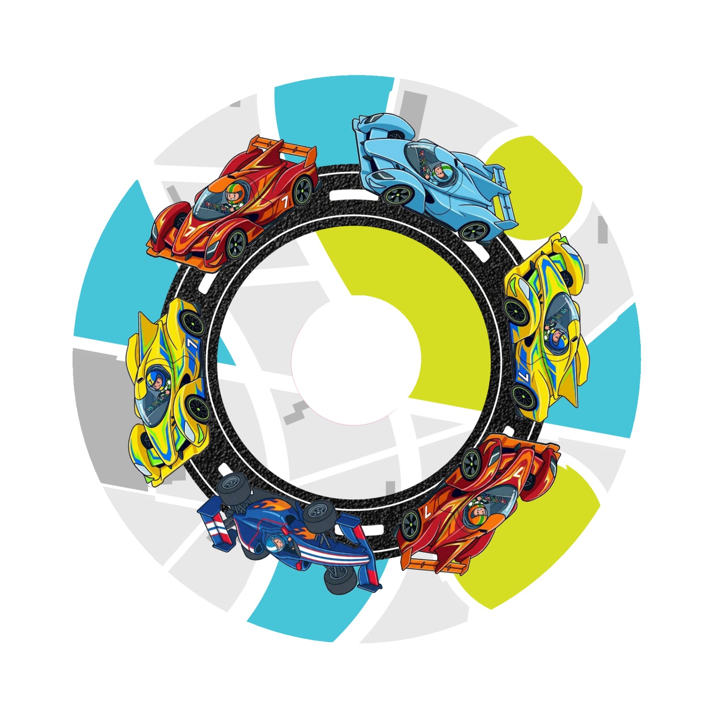 Rolstoel spaakbeschermer stickers met raceauto's, set van 2, Traktatiecorner