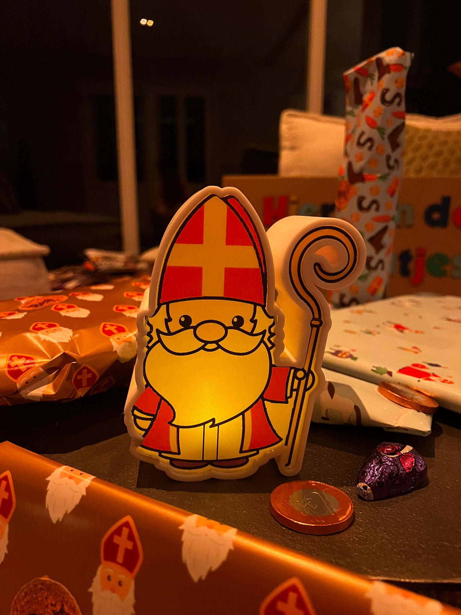 Sinterklaas lampje met waxinelichtje