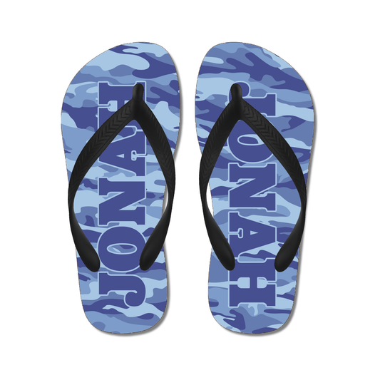 slippers camouflage gepersonaliseerd met naam 