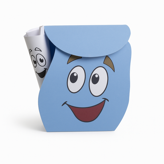 Rugzakjes van papier om te trakteren.